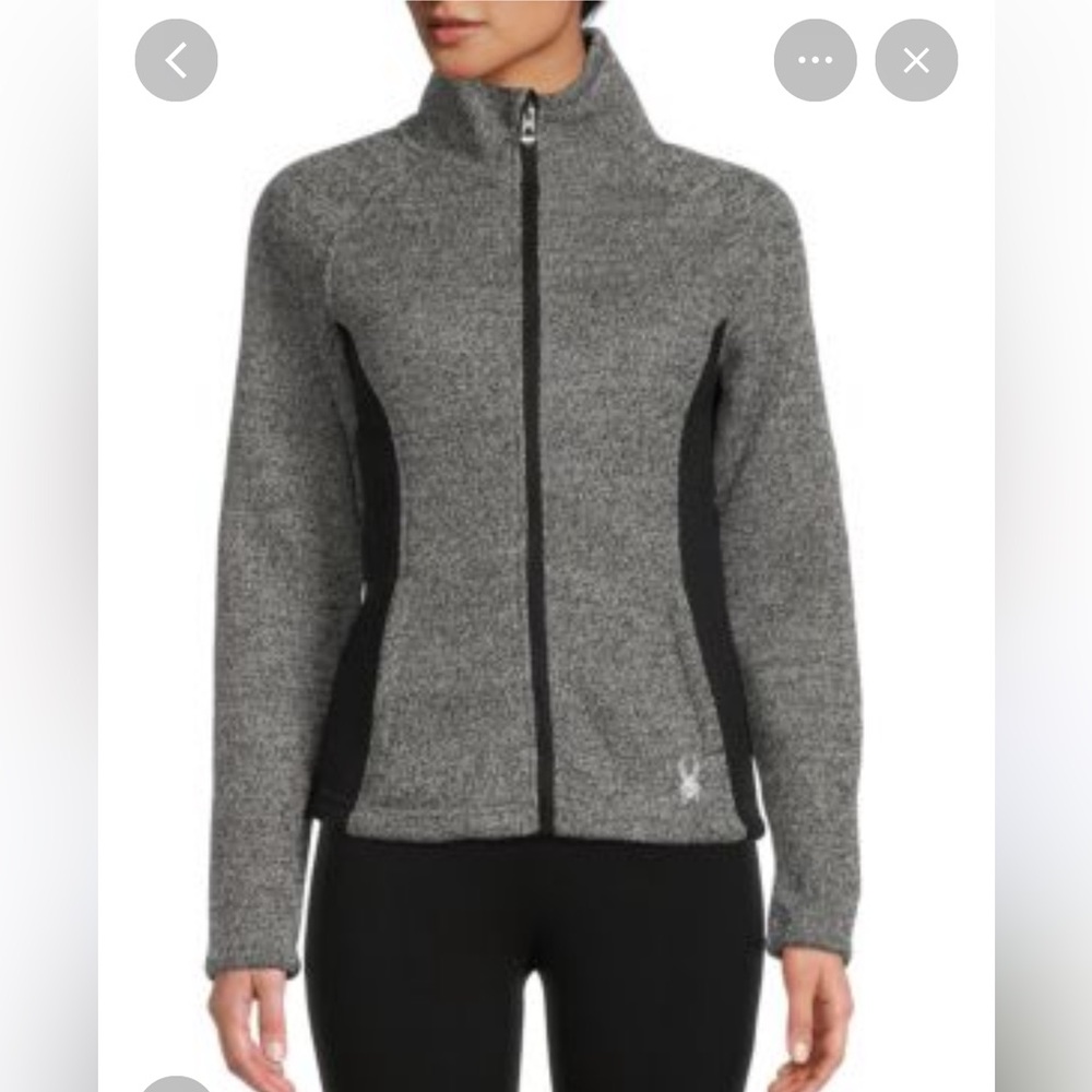 Spyder Stella full zip Women's Black and Gray Ski track jacket Sz Large